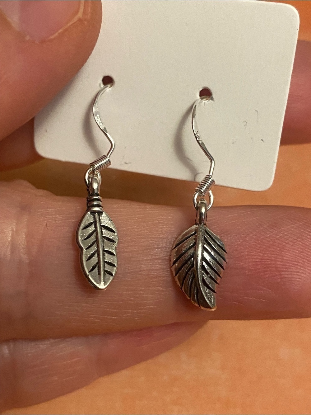 Silver Leaf Charm Drop Earrings - Women Jewelry